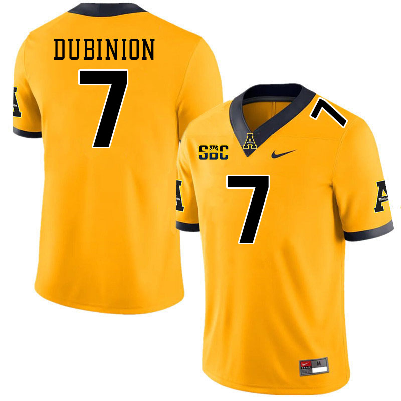 Appalachian State Mountaineers #7 Rashod Dubinion College Football Jerseys Stitched-Gold Appalachian State Mountaineers #7 Rashod Dubinion College Football Jerseys Stitched-Gold